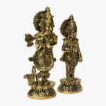 Radha Krishna Brass Idol Pair - Image 4