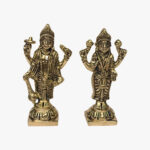 Handcrafted Brass Vishnu Lakshmi Pair on Floral Platform
