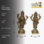 Handcrafted Brass Vishnu Lakshmi Pair on Floral Platform - Image 2